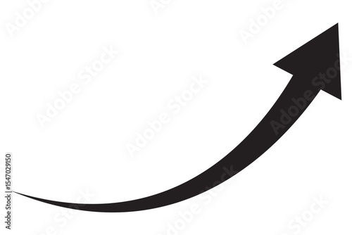 long curve arrow vector icon illustration