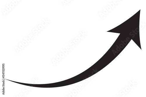 long curve arrow vector icon illustration