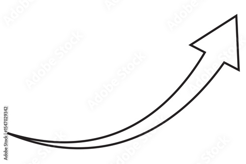 long curve arrow vector icon illustration