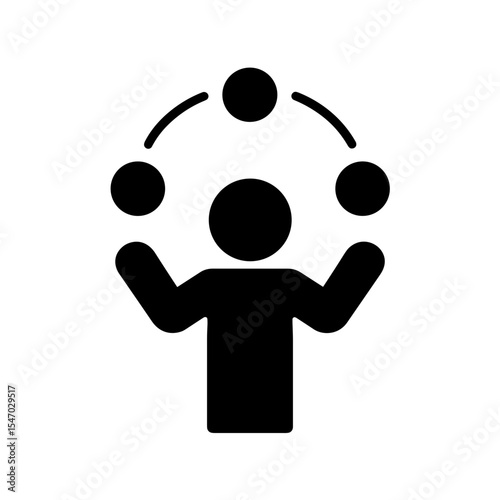 Juggler icon in filled style – representing circus and performance act