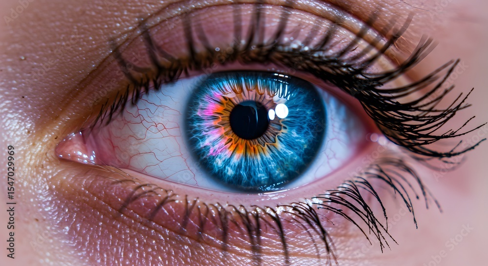 Obraz premium Ultra-detailed close-up of a woman's eye