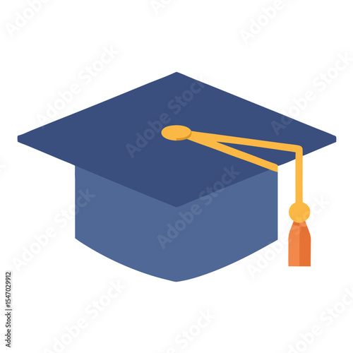 Graduate Cap Silhouette vector on white background