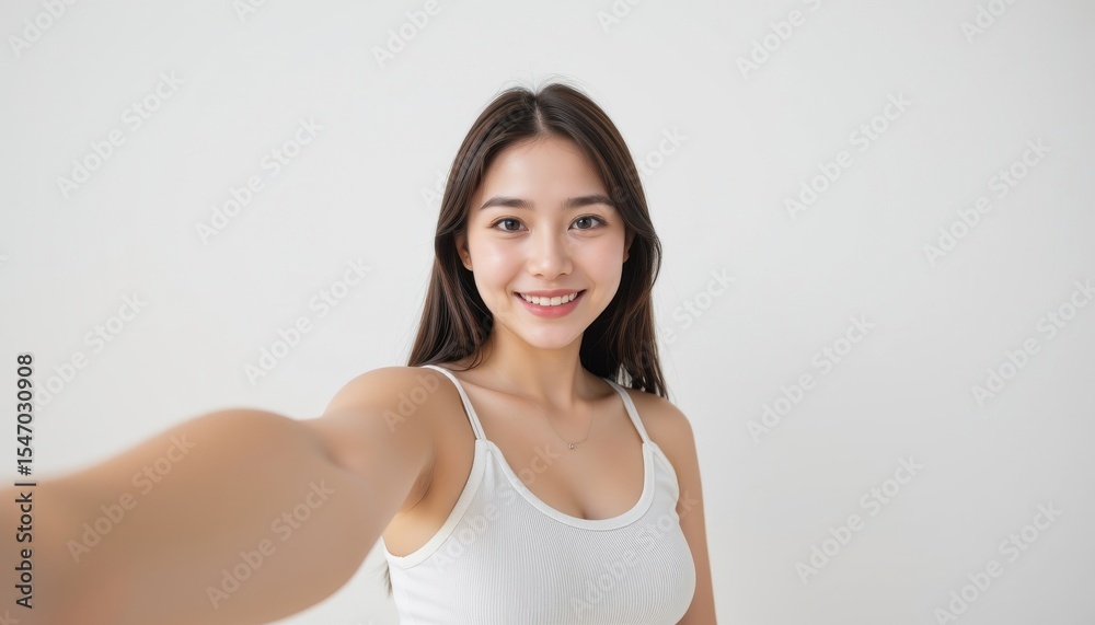 a beautiful young woman in her early 20s, fair skin, taking a selfie with one arm extended toward the camera, her hand and wrist are cropped out of the frame, only her arm is visible reaching forward a beautiful young woman in her early 20s, fair skin, taking a selfie with one arm extended toward the camera, her hand and wrist are cropped out of the frame, only her arm is visible reaching forward