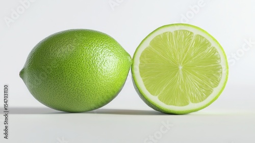 Lime fruit, whole and half