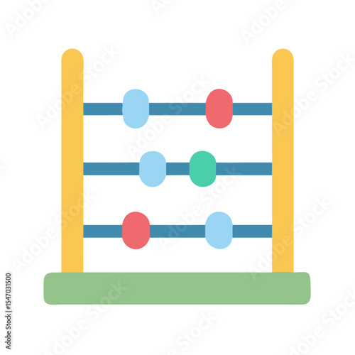 Colorful abacus with rounded shapes for education and learning
