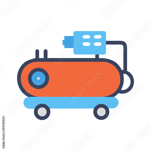 Flat design air compressor vector illustration on black background