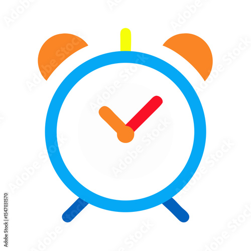 Simple alarm clock vector icon for app or website