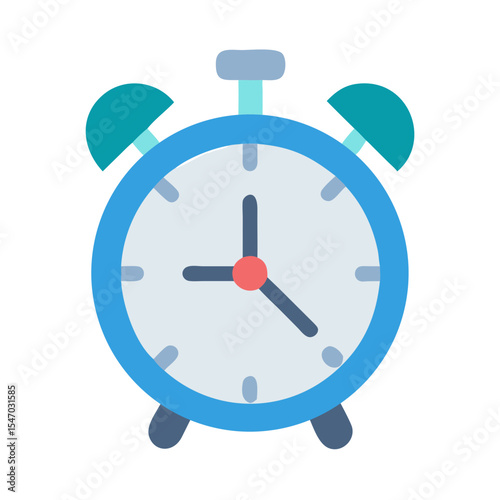 Alarm clock illustration in flat design style isolated