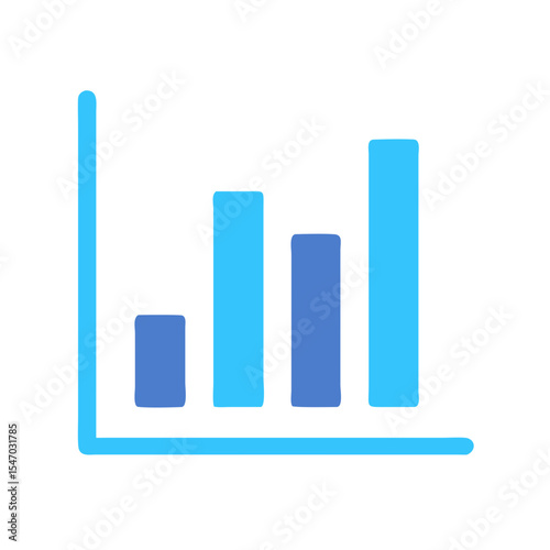 Stylized bar chart illustration with an ascending growth pattern