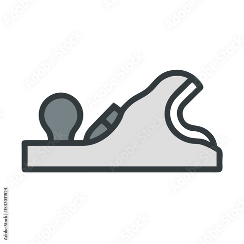 Flat design style jack plane icon on black background