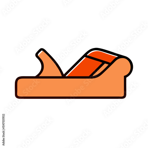 Orange wood plane on black background digital illustration icon