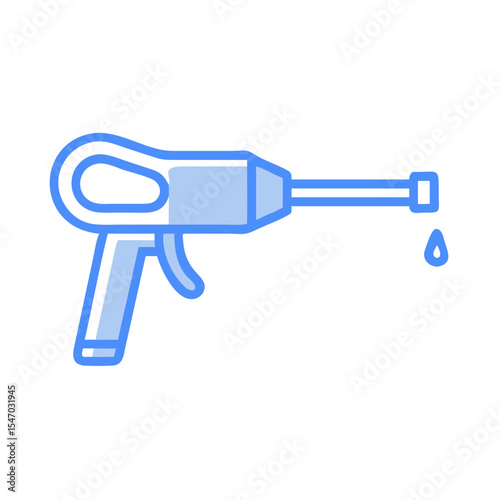 Pressure washer graphic with blue outline on black background