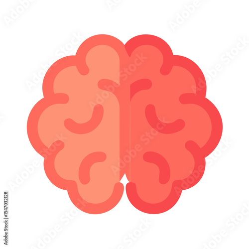 Minimalist brain graphic on a black background illustration