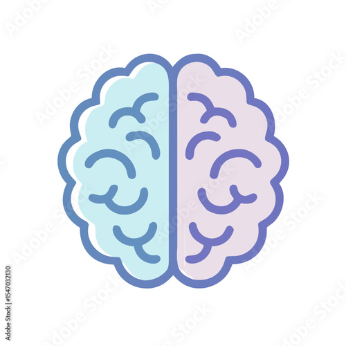 Colorful conceptual brain illustration highlighting left and right hemispheres
