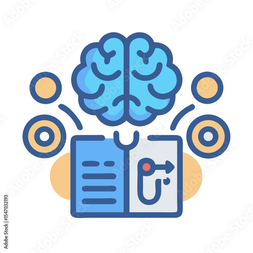 Brainstorming and strategic planning concept in stylized graphic illustration