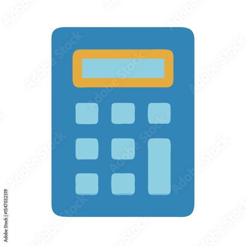 Cartoon calculator icon isolated on black background concept