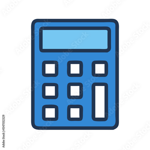 Blue calculator graphic on black background for business purposes