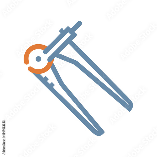 Stylized icon of a nutcracker tool on black background