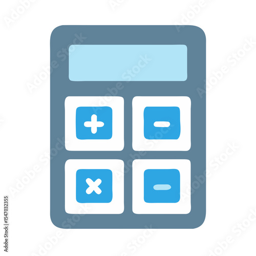 Calculator icon illustration for mathematical finance and business