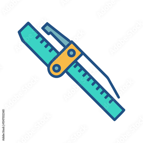 Adjustable measuring tool vector icon with black background