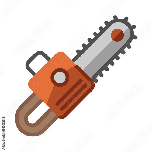Orange and gray chainsaw icon on black background vector image