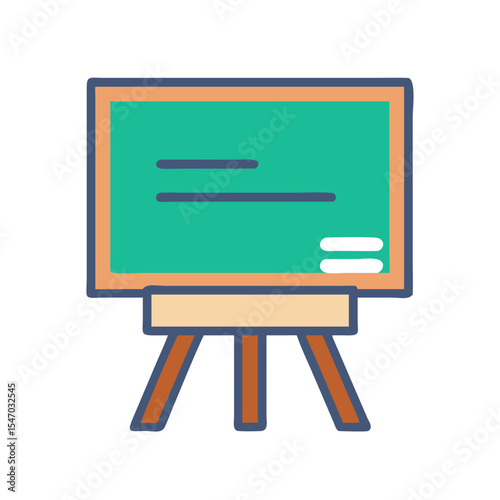 Hand drawn chalkboard with stand, vector illustration graphic art