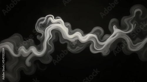 Abstract Smoke Flowing Across Black Background Slow Motion