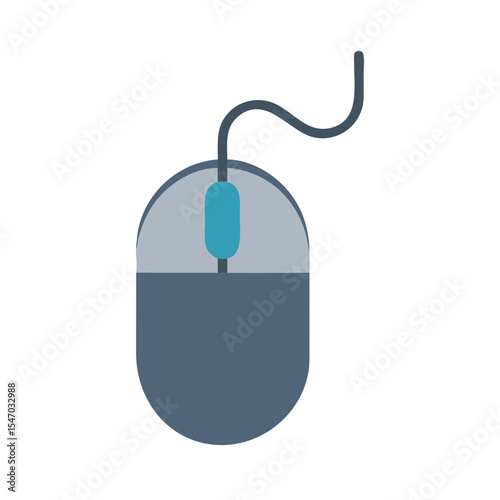 Flat design computer mouse icon isolated on black backdrop