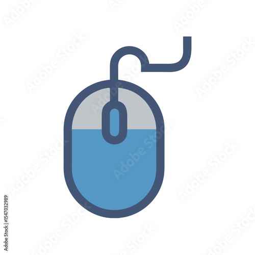 Simple wired computer mouse icon on black background graphic