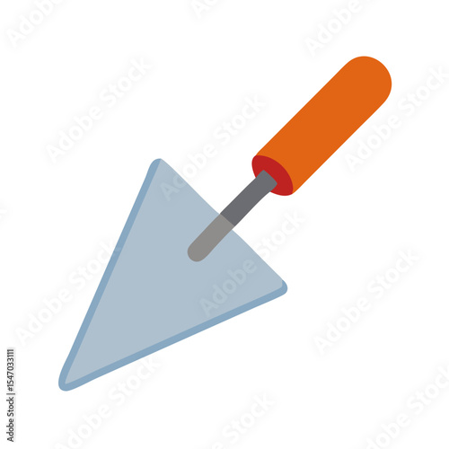 Illustration of trowel on black background construction tool icon