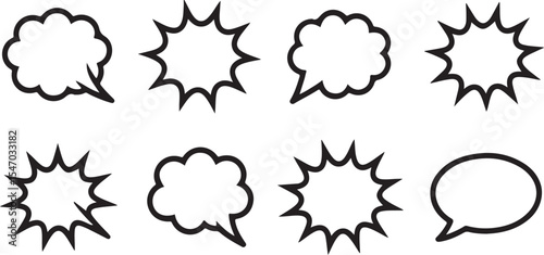 Pop art style explosive and thought bubble vector collection for comics