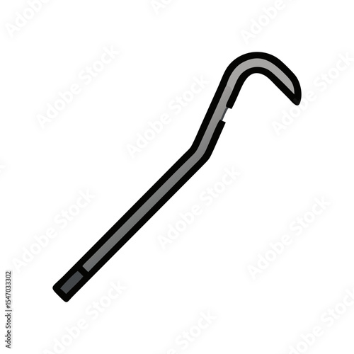 Simple crowbar illustration against dark background showing force