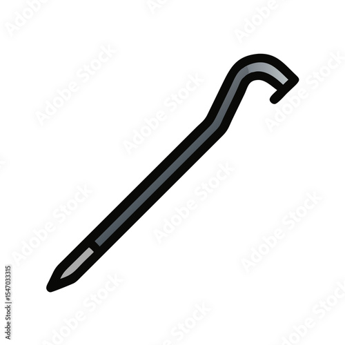 Isolated crowbar on dark background, maintenance and repair concept