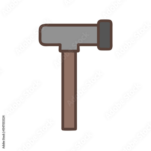 Hammer graphic icon on black background, flat design style