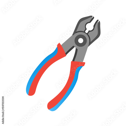 Illustration of wire cutters with red and blue handles