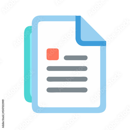 Documents Icon with Details for Data, Reports, and Statistics
