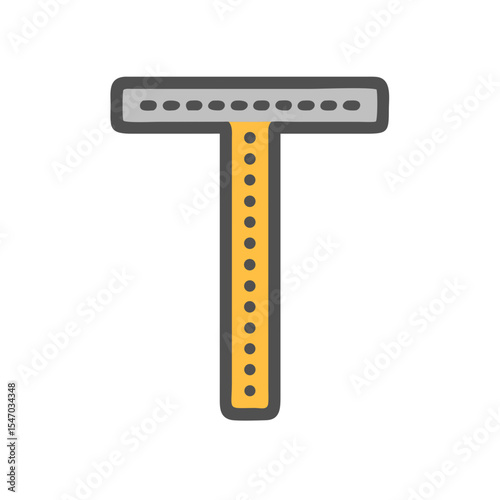 Simple flat illustration of a disposable razor on black