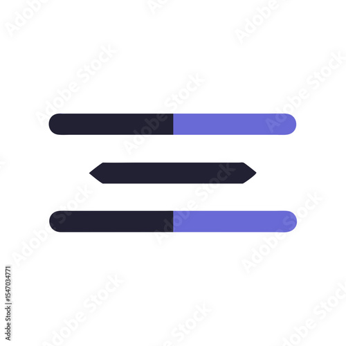 Minimalist menu icon in shades of blue on black background