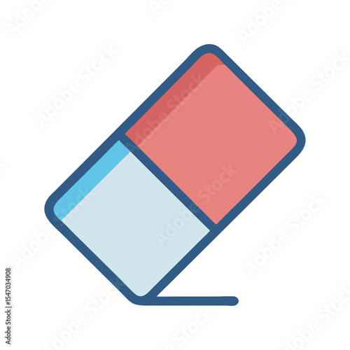 Illustration of a pink and blue school eraser