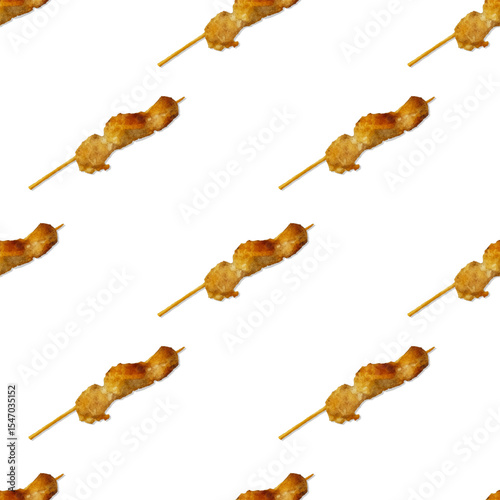 seamless pattern of  taichan satay watercolor . Suitable for any purpose, such as wrapping paper or textile, mobile wallpaper, website, decoration, background,etc