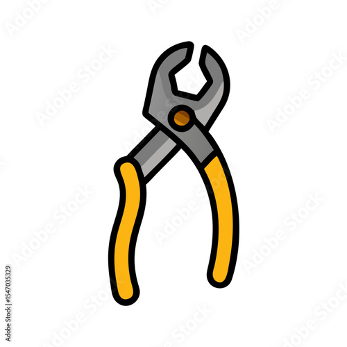 Simple pliers illustration tool on black background studio shot
