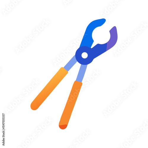 Colorful Pliers Tool Illustration Isolated on Black Background