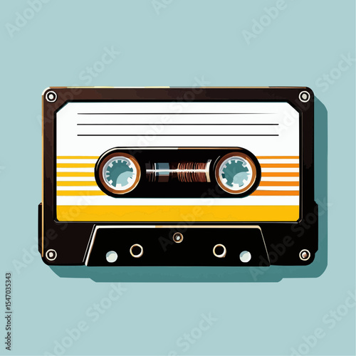 audio cassette tape vector in blue pastel