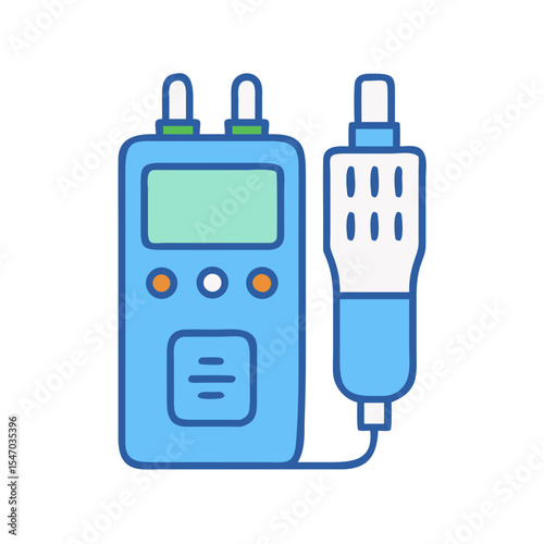 Stylized illustration of electronic device and probe for medical use