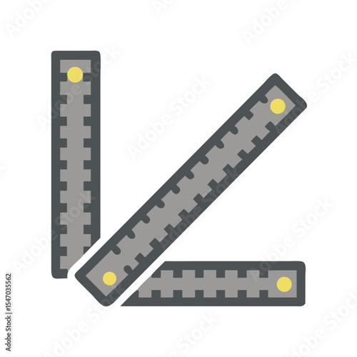 Folded ruler stock illustration on black background design