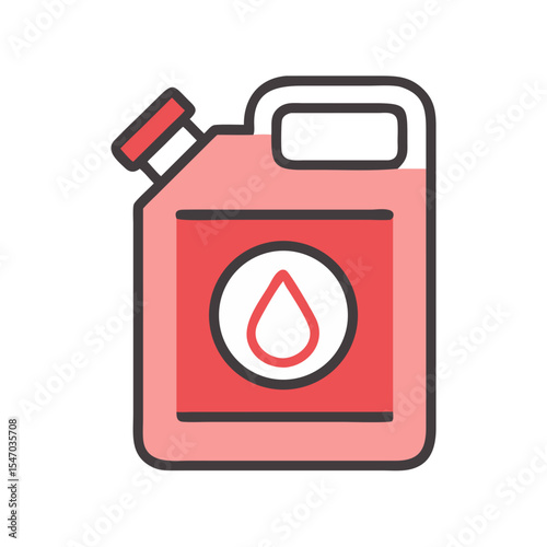 Red canister icon showing a drop within a circle