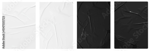 Vector black and white paper stickers texture background brochure banners poster template design, flyer, leaflets decoration for printing, A4 size