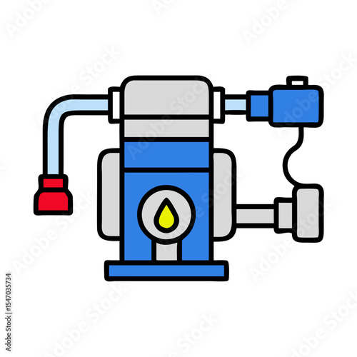 Stylized gas pump illustration on a black background