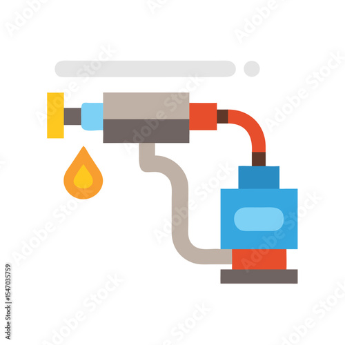 Stylized illustration of an oil machine with dripping oil