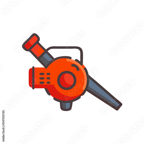Orange and gray leaf blower isolated on black background